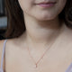 18KT ROSE GOLD NECKLACE WITH PAVE OVAL DISK AND SIDEKICK DIAMOND