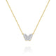 14KT YELLOW GOLD & DIAMOND MINI BUTTERFLY NECKLACE