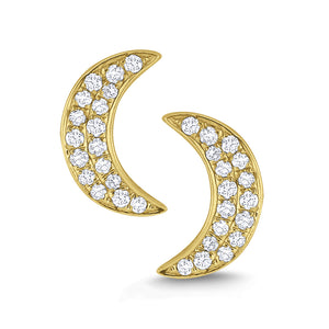 DIAMOND CRESCENT MOON STUDS