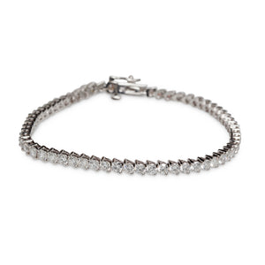 14KT WHITE GOLD STRAIGHT LINE TENNIS BRACELET