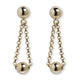 VINTAGE ITALIAN YELLOW GOLD BEAD ON CHAIN EARRINGS