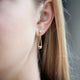 VINTAGE ITALIAN YELLOW GOLD BEAD ON CHAIN EARRINGS