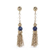 VINTAGE LAPIS AND 14KT YELLOW GOLD EARRINGS