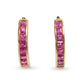 SQUARE CUT RUBIE HUGGIE HOOPS