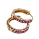 SQUARE CUT RUBIE HUGGIE HOOPS