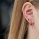SQUARE CUT RUBIE HUGGIE HOOPS