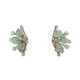 RETRO VINTAGE 14KT/18KT CARVED EMERALD AND DIAMOND EARRINGS