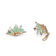 RETRO VINTAGE 14KT/18KT CARVED EMERALD AND DIAMOND EARRINGS