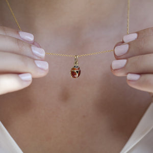 VINTAGE 14KT GOLD & ENAMEL LADYBUG CHARM