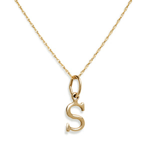 VINTAGE 14KT YELLOW GOLD "S" CHARM