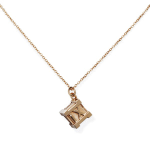 18KT TIFFANY ATLAS CUBE PENDANT & NECKLACE