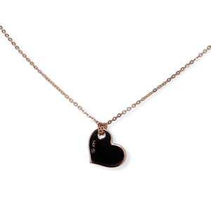 14KT ROSE GOLD & DIAMOND HEART NECKLACE