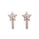 14KT ROSE GOLD AND DIAMOND HUGGIE HOOPS
