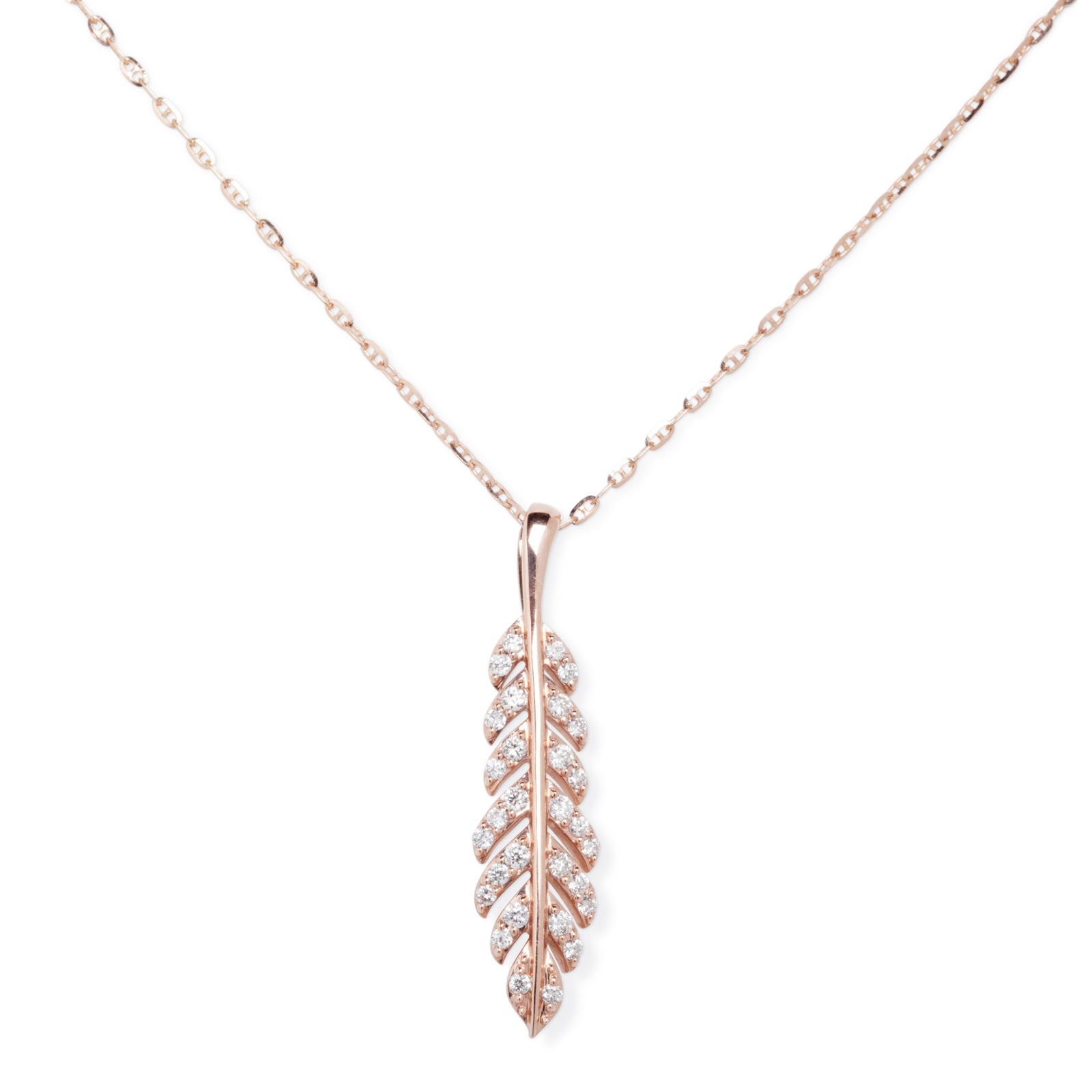Swarovski Nice Feather Pendant Necklace Rose Gold-Tone Plated White  Crystals 5663483 - First Class Watches™ HKG
