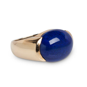 VINTAGE LAPIS & YELLOW GOLD RING