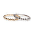 18kt White and Yellow Beaded Stacking Bands With Diamond Accents