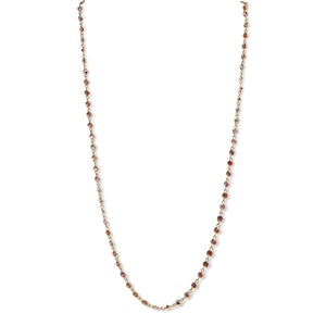 18kt yellow gold necklace with round pink sapphires, diamond-by-the-yard style