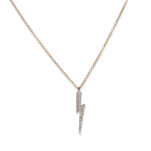 14KT YELLOW GOLD &  DIAMOND LIGHTENING BOLT NECKLACE