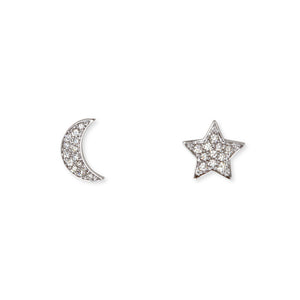 14KT STAR AND MOON EARRINGS