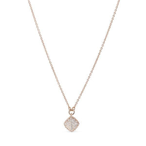 18KT ROSE GOLD NECKLACE & DIAMOND PAVE PENDANT