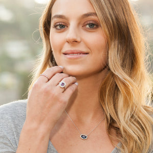 18KT HALO SET VIOLET SPINEL SLICE NECKLACE