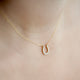 18KT YELLOW GOLD DIAMOND HORSESHOE NECKLACE
