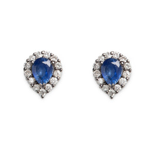 18KT SAPPHIRE & DIAMOND EARRINGS