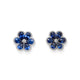18KT SAPPHIRE & DIAMOND FLOWER EARRINGS