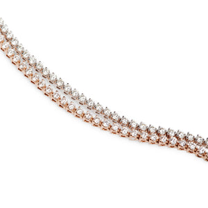 14KT ROSE GOLD TENNIS BRACELET WITH 3-PRONG SETTING