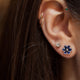 18KT SAPPHIRE & DIAMOND FLOWER EARRINGS