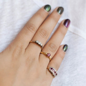 VINTAGE 14KT/PLAT RUBY RING