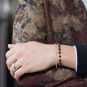 14KT ROSE GOLD TENNIS BRACELET WITH 3-PRONG SETTING