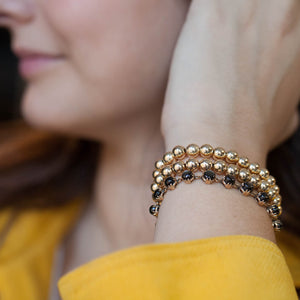 14KT YELLOW GOLD BEADED BRACELETS