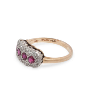 VINTAGE 14KT/PLAT RUBY RING