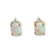 VINTAGE 14KT YELLOW GOLD AND OPAL & DIAMOND EARRINGS