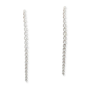 14KT & DIAMOND TAPERED STRAIGHT LINE EARRINGS