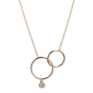 14KT YELLOW GOLD INTERLOCKING CIRCLE NECKLACE