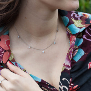 PLATINUM DANGLING DIAMOND-BY-THE-YARD