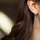 14KT & DIAMOND TAPERED STRAIGHT LINE EARRINGS