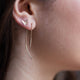 14KT YELLOW GOLD DIAMOND PULL-THROUGH DANGLE EARRINGS