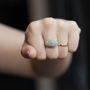 14KT YELLOW/WHITE GOLD AND DIAMOND VINTAGE RING
