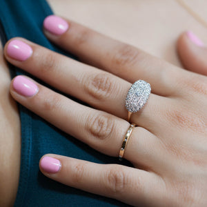 14KT YELLOW/WHITE GOLD AND DIAMOND VINTAGE RING