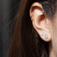 14KT WHITE GOLD DIAMOND CIRCLE-SHAPED STUD EARRINGS