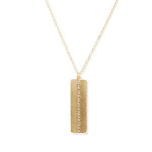 14KT GOLD & DIAMOND BAR NECKLACE