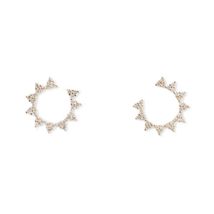 14KT YELLOW GOLD DIAMOND CIRCLE STUDS