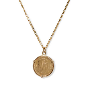 18KT VINTAGE COIN PENDANT ON CHAIN