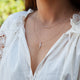 14KT YELLOW GOLD & BAGUETTE DIAMOND BAR NECKLACE