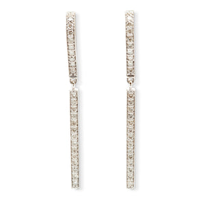 14KT & DIAMOND DANGLING LINE EARRINGS