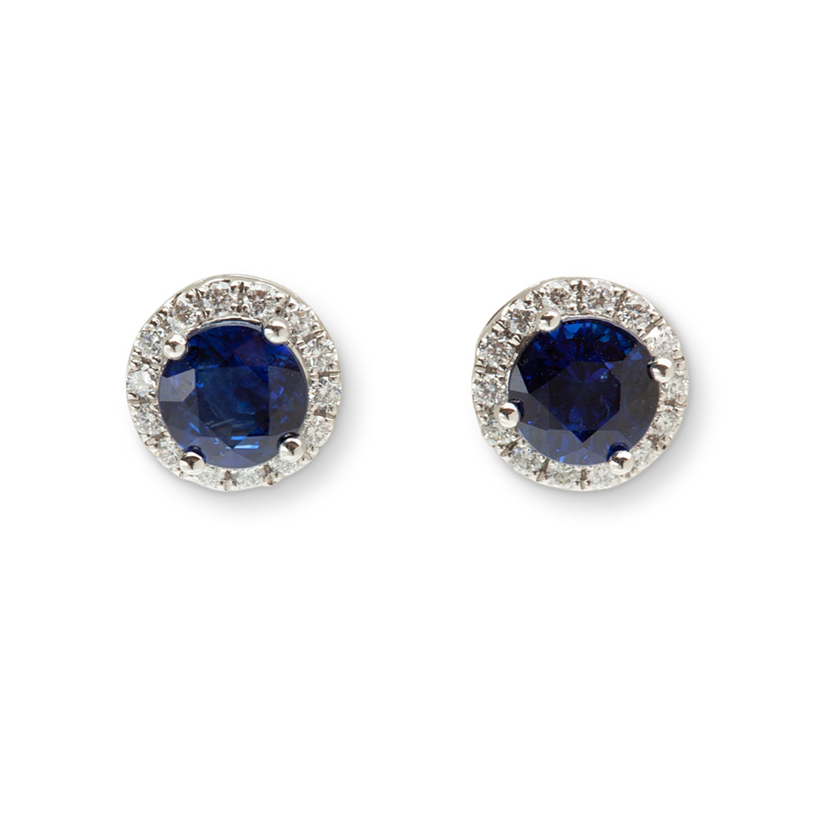 PLATINUM SAPPHIRE & DIAMOND EARRINGS