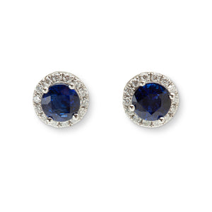 PLATINUM SAPPHIRE & DIAMOND EARRINGS